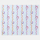 動物クール模様 – 漫画ユニコーン4 フリースブランケット (正面(横))