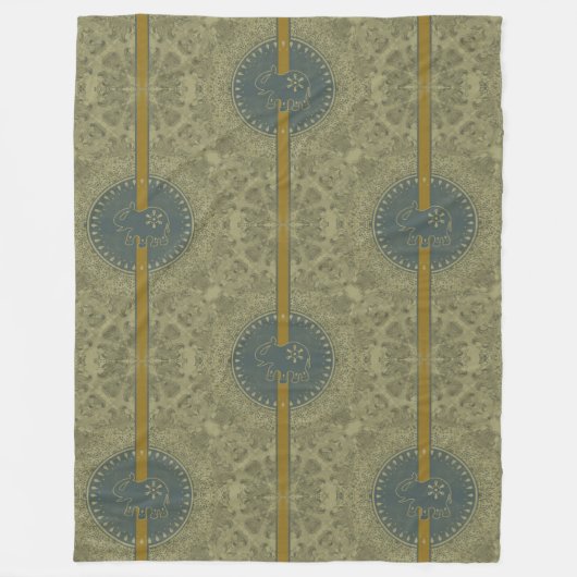 動物クール模様 – 象6 フリースブランケット (正面)