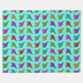 動物クール模様 – 象8 フリースブランケット (正面(横))