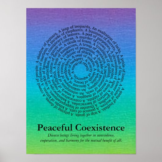 動物グループ名・平和共存ポスター ポスター (正面)