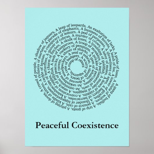 動物グループ名・平和共存ポスター ポスター (正面)