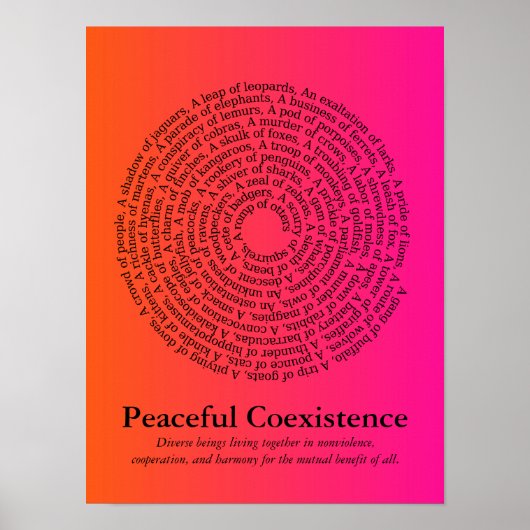 動物グループ名・平和共存ポスター ポスター (正面)