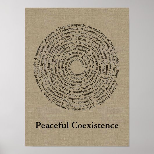 動物グループ名/平和共存リネンフェイクン ポスター (正面)