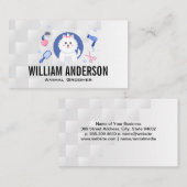 動物グルーミング | かわいいフワフワの犬 名刺 (正面/裏面)