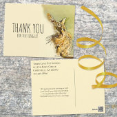 動物ケア事業の感謝を表す水彩ねこカード ポストカード