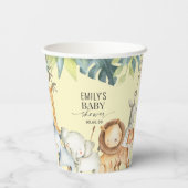 動物サファリかわいい男女兼用黄色のシャワー 紙コップ (裏面)