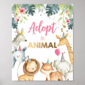 動物サファリの動物の誕生日表の記号を採用 ポスター (正面)