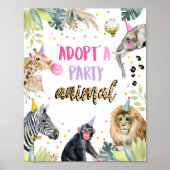 動物サファリの動物の誕生日表の記号を採用 ポスター (正面)