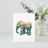 動物サファリジャングルアフリカの花をパーソナライズ ポストカード (スタンド正面)