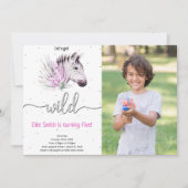 動物サファリ誕生日写真招待状 招待状 (正面)