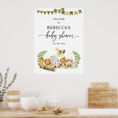 動物サファリ赤ちゃんシャワー歓迎の看板ポスター ポスター (キッチン)