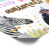 動物サファリ食べ物を与えーの誕生日表の記号を使用しない ポスター (角)