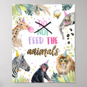 動物サファリ食べ物を与えーの誕生日表の記号を使用しない ポスター (正面)