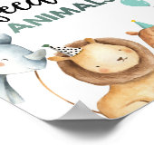 動物サファリ食べ物を与えーの誕生日表の記号を使用しない ポスター (角)