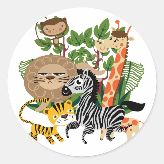 動物サファリ ラウンドシール (正面)