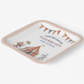 動物サーカスお洒落パーティーベビーシャワー ペーパープレート (傾斜あり)