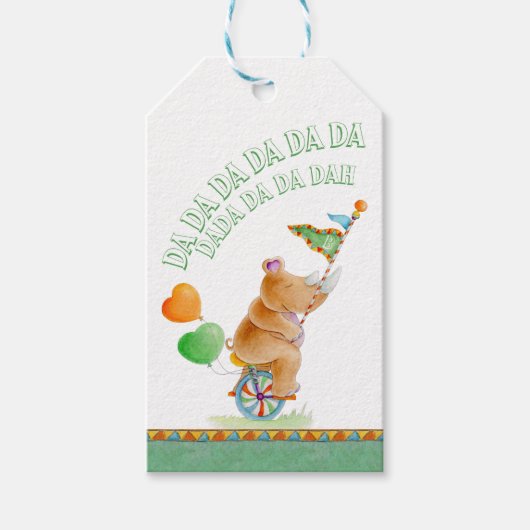 動物サーカスサイの贈り物ラベル ギフトタグ (正面)