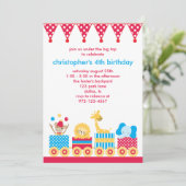 動物サーカス列車の誕生日招待状 招待状 (スタンド正面)