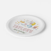 動物サーカス |水彩カーニバル誕生日パーティー ペーパープレート (アングル)