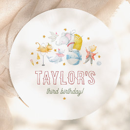 動物サーカス |水彩カーニバル誕生日パーティー ペーパープレート