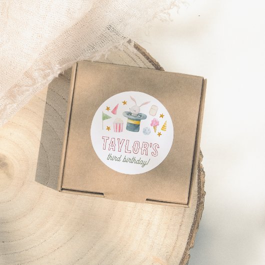 動物サーカス |水彩カーニバル誕生日パーティー ラウンドシール