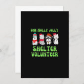 動物シェルターボランティアのクリスマスドッグシェルター 招待状 (正面/裏面)