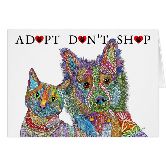 動物シェルター採用Do Shop Greeting Card (正面横)