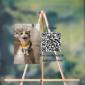 動物シンプル名詳細QRコード追加文字写真 アクリルサイン (ニュートラル)