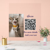 動物シンプル名詳細QRコード追加文字写真 アクリルサイン (ウェディング)