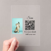 動物シンプル名詳細QRコード追加文字写真 アクリル招待状 (インサイチュ (ポータブル))