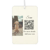 動物シンプル名詳細QRコード追加文字写真 カーエアーフレッシュナー (正面)