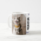 動物シンプル名詳細QRコード追加文字写真 コーヒーマグカップ (正面左)