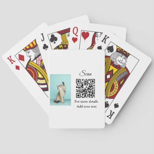 動物シンプル名詳細QRコード追加文字写真 トランプ (裏面)