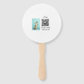 動物シンプル名詳細QRコード追加文字写真 ハンドファン (裏面)