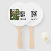 動物シンプル名詳細QRコード追加文字写真 ハンドファン (正面&裏面)