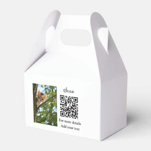 動物シンプル名詳細QRコード追加文字写真 フェイバーボックス (正面サイド)
