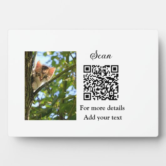 動物シンプル名詳細QRコード追加文字写真 フォトプラーク (正面)