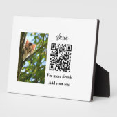 動物シンプル名詳細QRコード追加文字写真 フォトプラーク (側面)