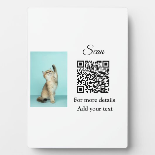 動物シンプル名詳細QRコード追加文字写真 フォトプラーク (正面)