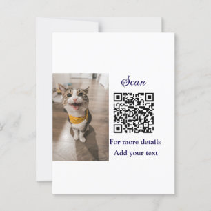 動物シンプル名詳細QRコード追加文字写真 ポストカード