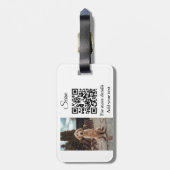 動物シンプル名詳細QRコード追加文字写真 ラゲッジタグ (裏面縦)