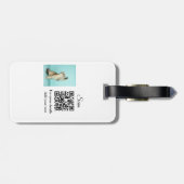 動物シンプル名詳細QRコード追加文字写真 ラゲッジタグ (裏面横)