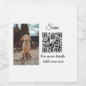 動物シンプル名詳細QRコード追加文字写真 ワインラベル (シングルラベル)