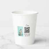 動物シンプル名詳細QRコード追加文字写真 紙コップ (裏面)