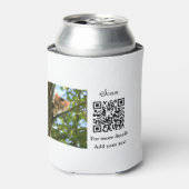 動物シンプル名詳細QRコード追加文字写真 缶クーラー (缶正面)