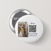 動物シンプル名詳細QRコード追加文字写真 缶バッジ (正面&裏面)