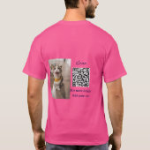 動物シンプル名詳細QRコード追加文字写真 Tシャツ (裏面)