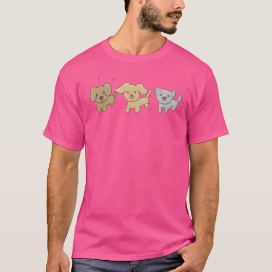 動物シンボル 3匹の犬 犬のギフト Tシャツ (正面)
