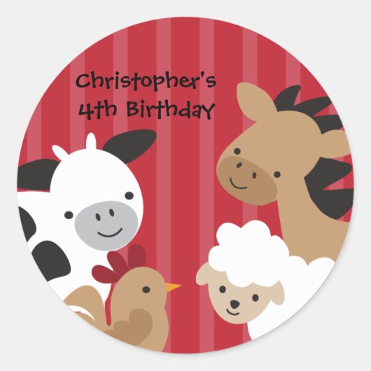 動物シール（農業用） ラウンドシール (正面)