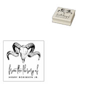 動物スカル図書室名前をカスタムする ラバースタンプ (押印)